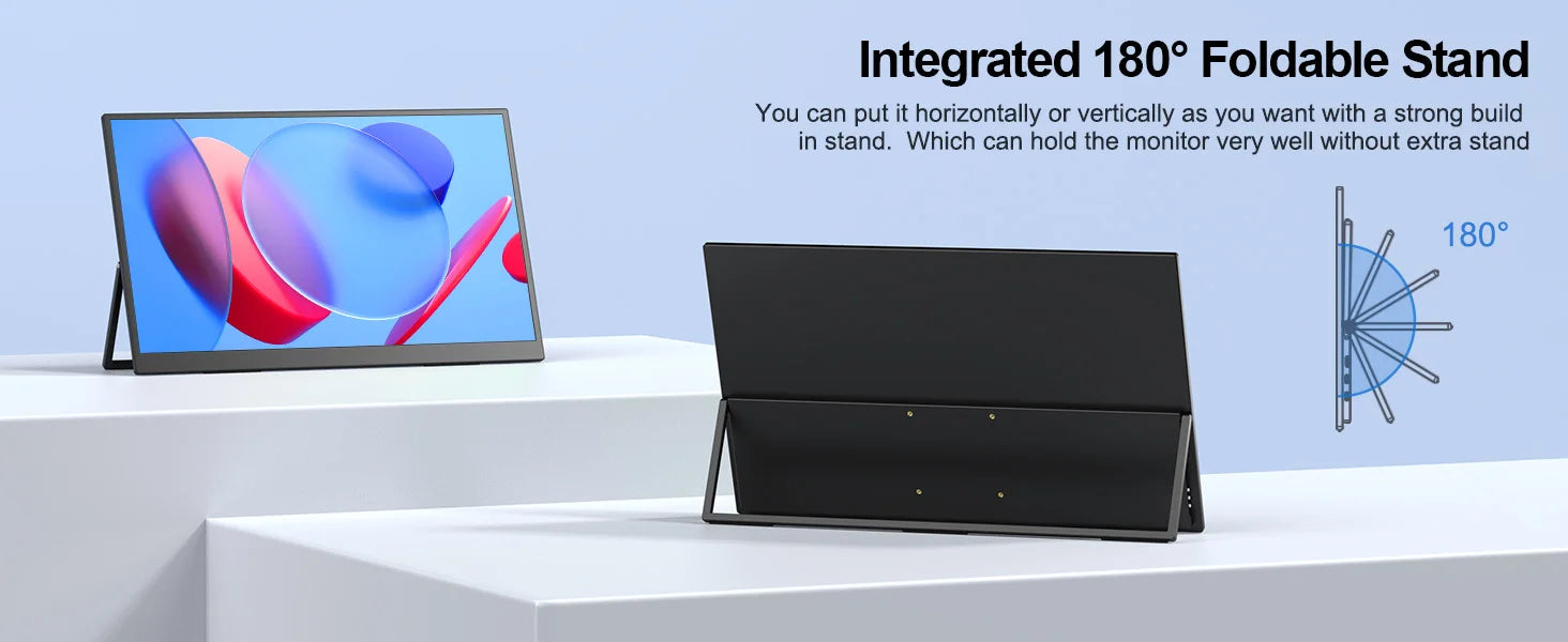 18.5 Inch Portable Monitor 120HZ IPS  HDMI USB C External Screen With VESA Adjust Stand