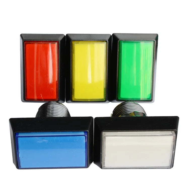 Arcade Push Buttons  Illuminated 5 Colours LED Light Lamps 30*50mm Rectangular Arcade Push Button With Microswitch