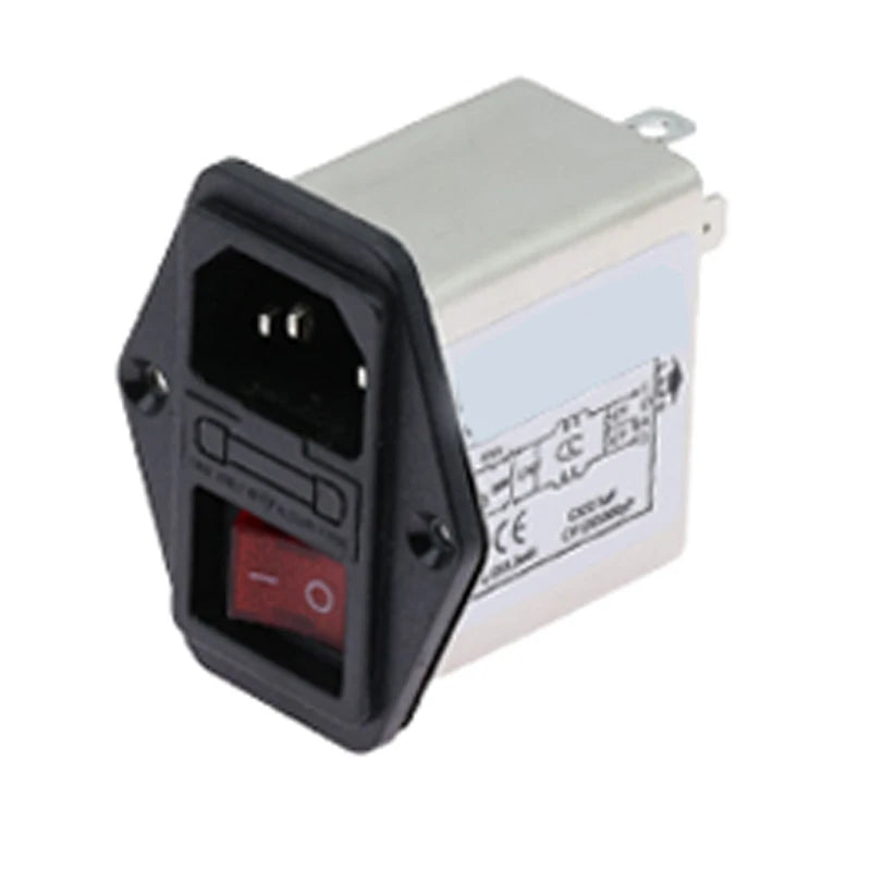 1pcs Black IEC320 C13 C14 EMI Anti-interference Fused Filter Socket 6A 10A power purifier switch socket for game player speaker
