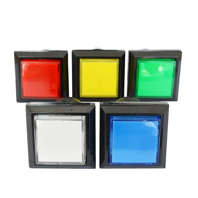Square Lighted Buttons Illuminated Push Button With Micro Switch For Arcade Game Machines 5 Colors 33*33mm