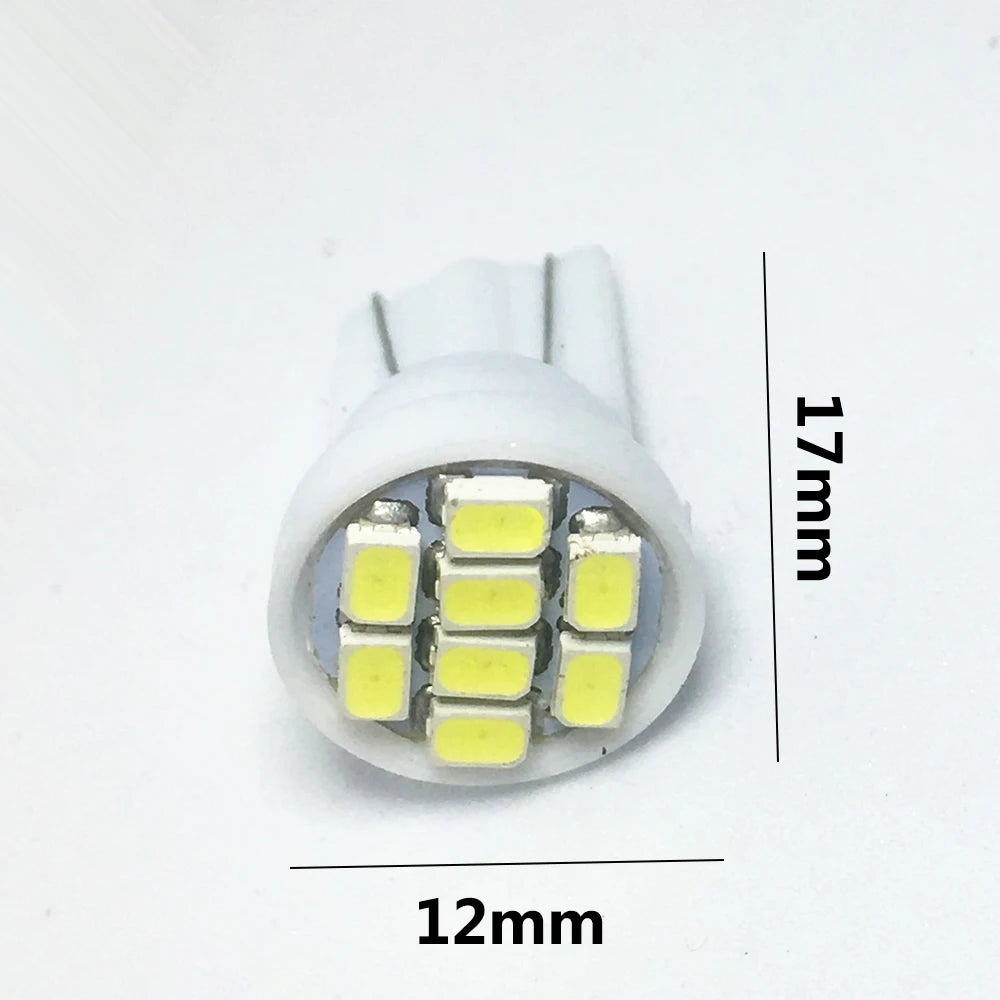 10pcs/lot LED 24V T10 194 168 1206 8 SMD 8 LED Auto light Bulbs super white Instrument Light Lamps Wedge DC24V