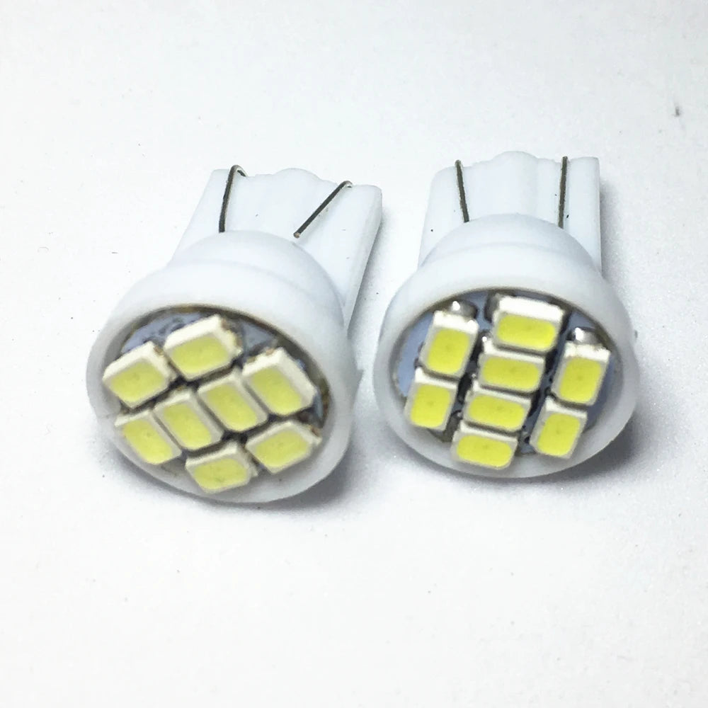 10pcs/lot LED 24V T10 194 168 1206 8 SMD 8 LED Auto light Bulbs super white Instrument Light Lamps Wedge DC24V