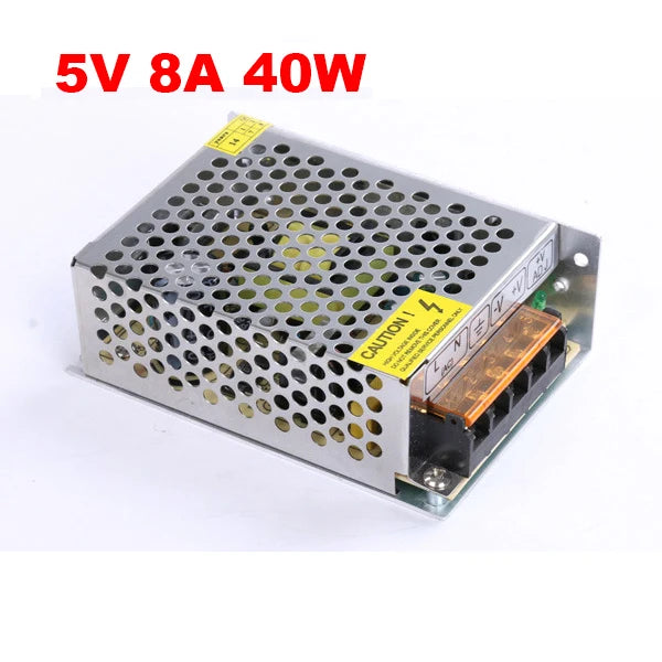 5V 8A 40W LED Strip Driver Switching Mode Power Supply Aluminum AC 110V 220V to DC5V Lighting Transformer for LED Module Lights