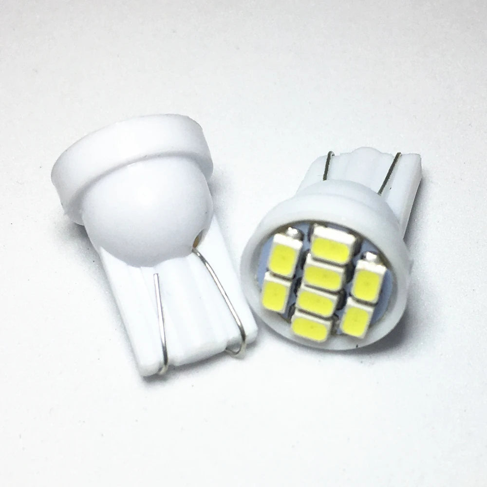 10pcs/lot LED 24V T10 194 168 1206 8 SMD 8 LED Auto light Bulbs super white Instrument Light Lamps Wedge DC24V