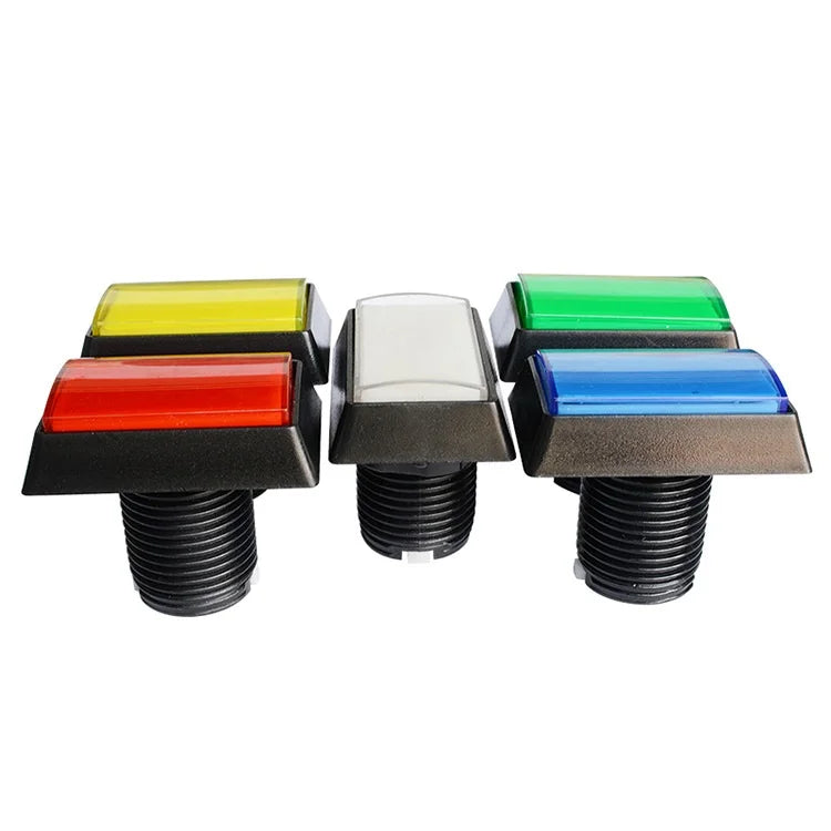 Arcade Push Buttons  Illuminated 5 Colours LED Light Lamps 30*50mm Rectangular Arcade Push Button With Microswitch