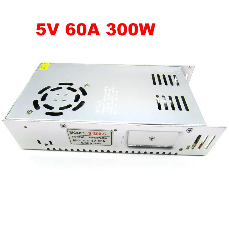 Switching Mode 5V 300W LED Power Supply 5V 60A LED Driver AC90-260V Input AC 110V 220V to 5V Lighting Transformer for LED Light