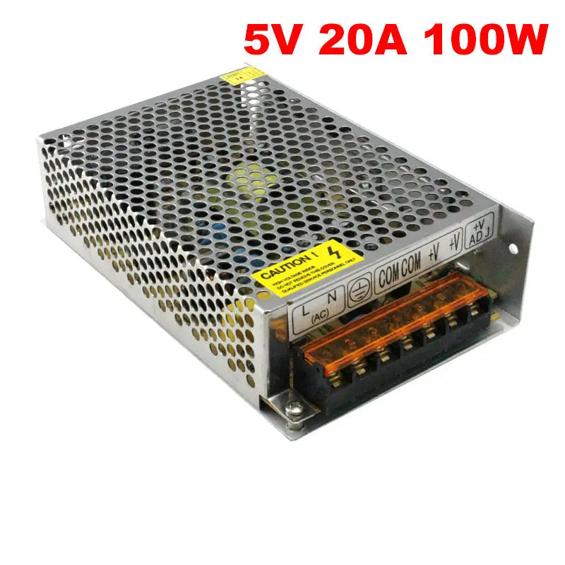Switching led Power Supply 5V 20A 100w led driver 100W 5V Power, Aluminum AC 110V 220V to 5v lighting transformer for led light