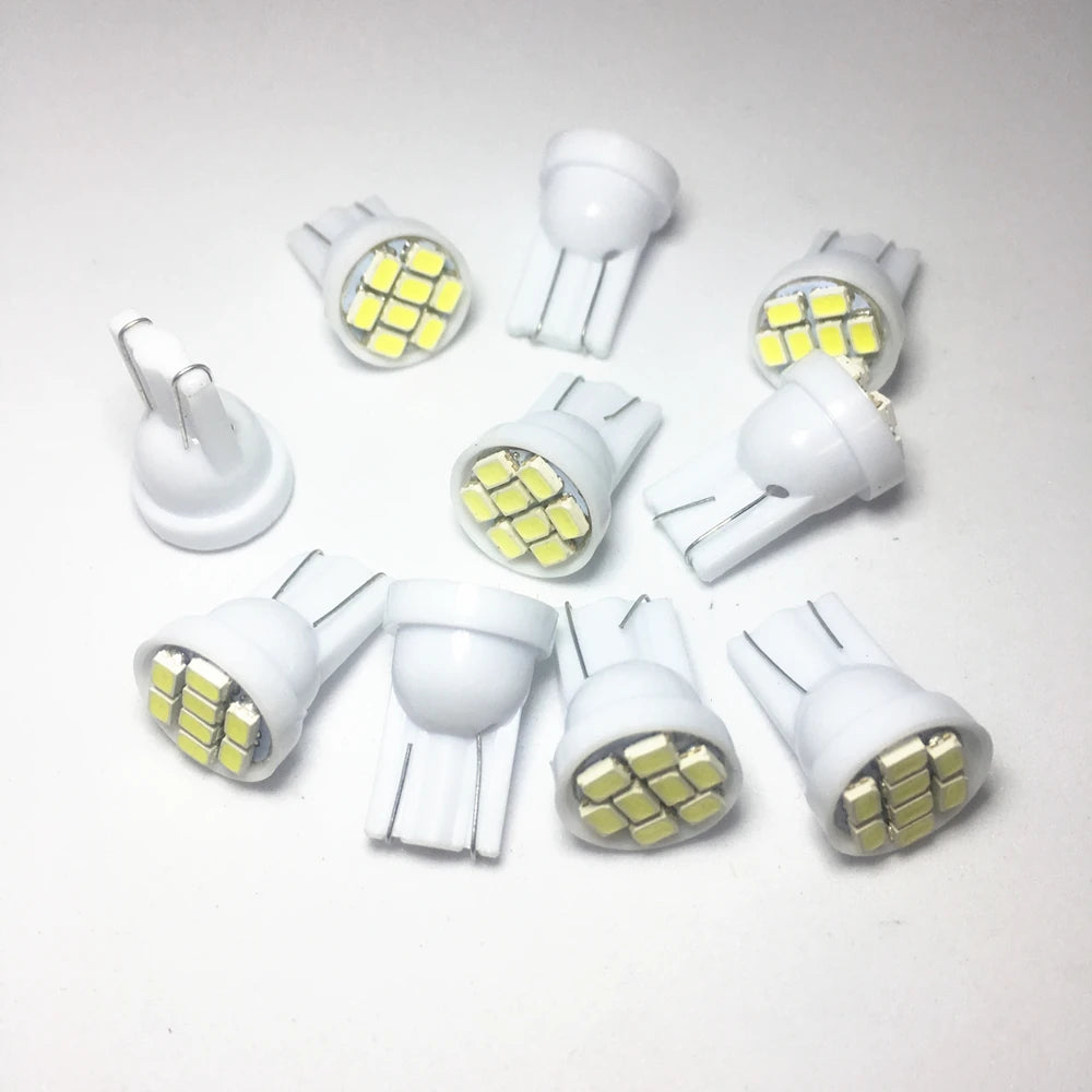 10pcs/lot LED 24V T10 194 168 1206 8 SMD 8 LED Auto light Bulbs super white Instrument Light Lamps Wedge DC24V