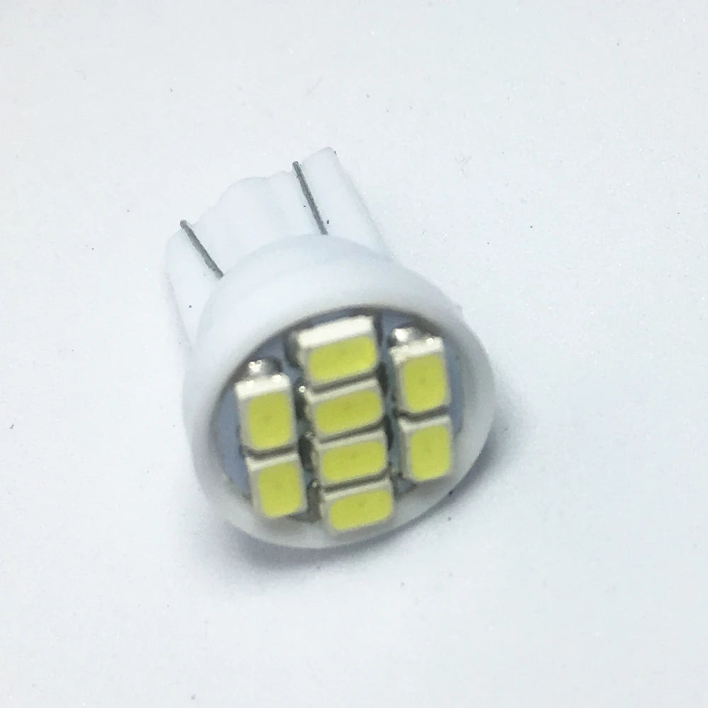 10pcs/lot LED 24V T10 194 168 1206 8 SMD 8 LED Auto light Bulbs super white Instrument Light Lamps Wedge DC24V
