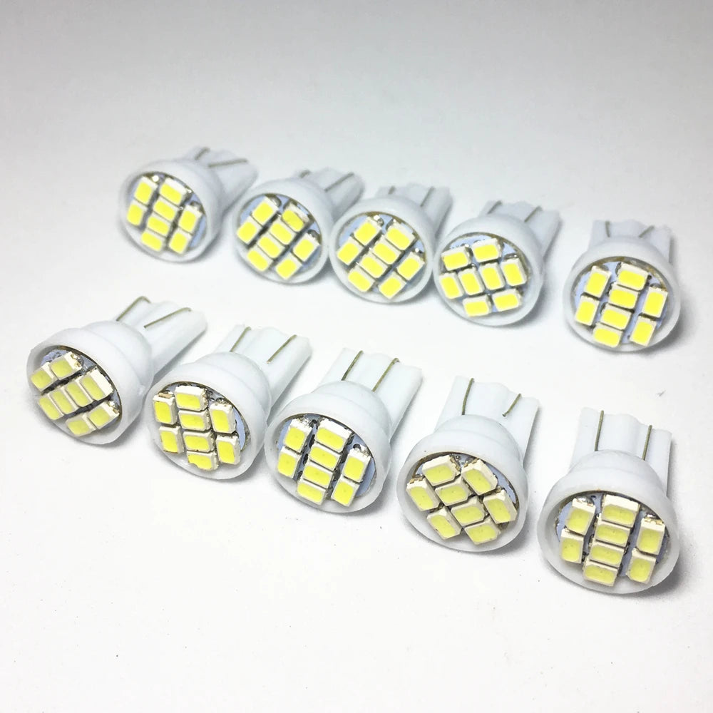 10pcs/lot LED 24V T10 194 168 1206 8 SMD 8 LED Auto light Bulbs super white Instrument Light Lamps Wedge DC24V