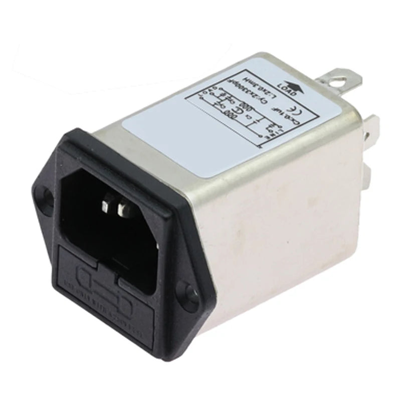 1pcs Black IEC320 C13 C14 EMI Anti-interference Fused Filter Socket 6A 10A power purifier switch socket for game player speaker