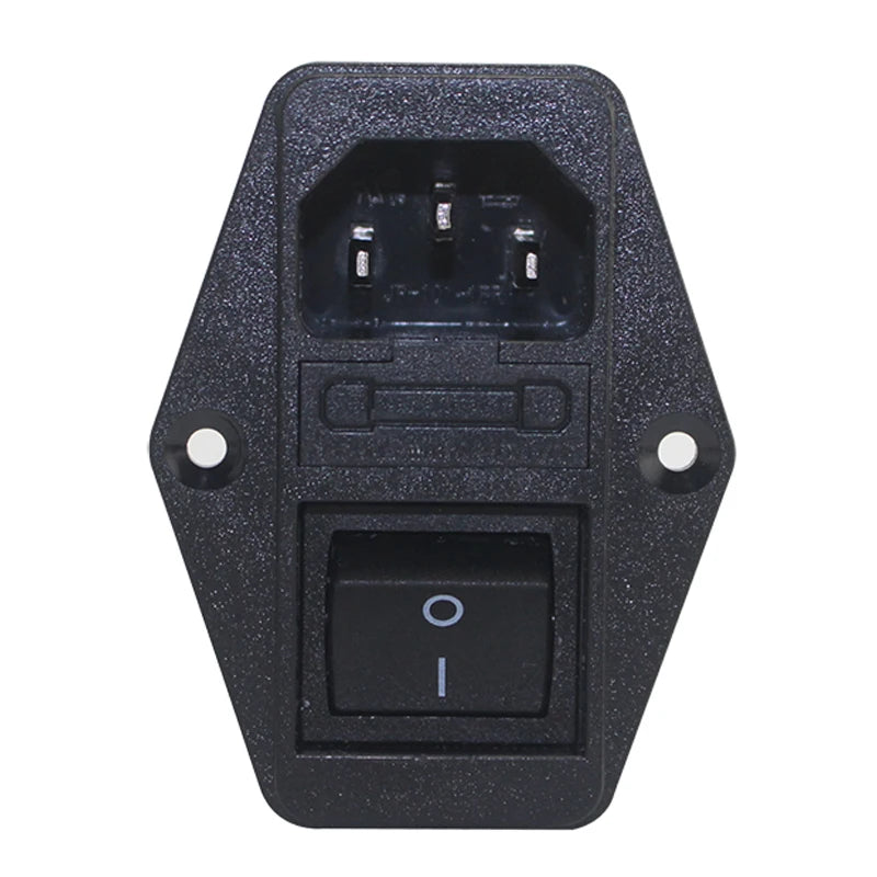 1pcs Black IEC320 C13 C14 EMI Anti-interference Fused Filter Socket 6A 10A power purifier switch socket for game player speaker