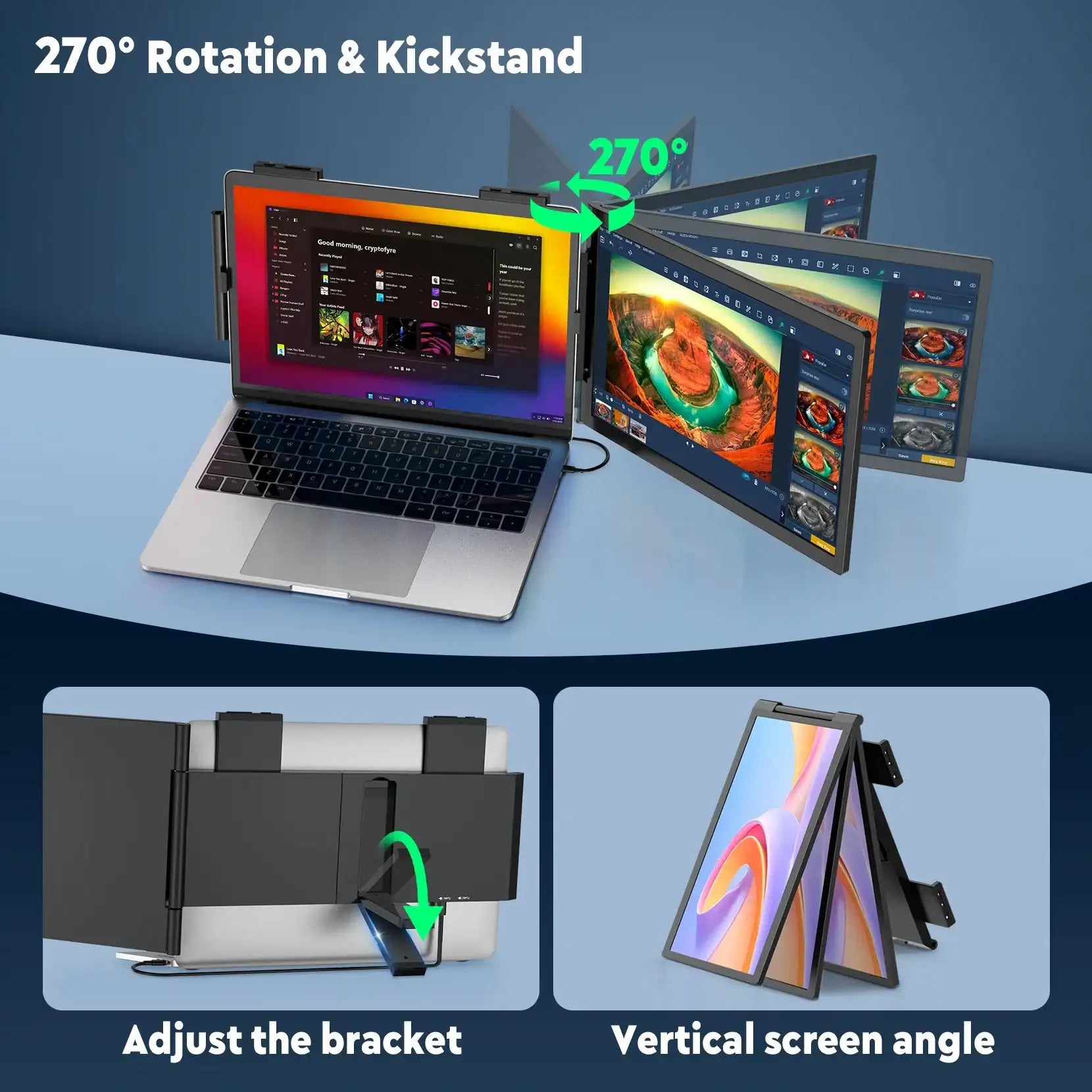 Portable Monitor 14 Inch FHD 1080P IPS Screen