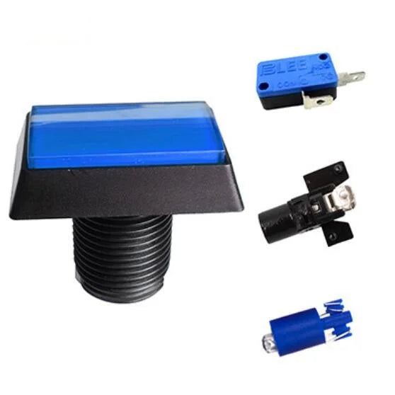 Arcade Push Buttons  Illuminated 5 Colours LED Light Lamps 30*50mm Rectangular Arcade Push Button With Microswitch