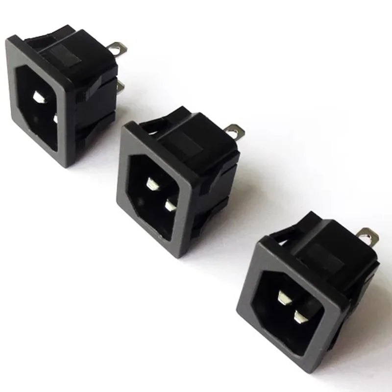 AC Power Socket C14 Inlet Power Industrial Socket Plug LEC320 C14 3Pin Panel Inlet Socket 250VAC 10A