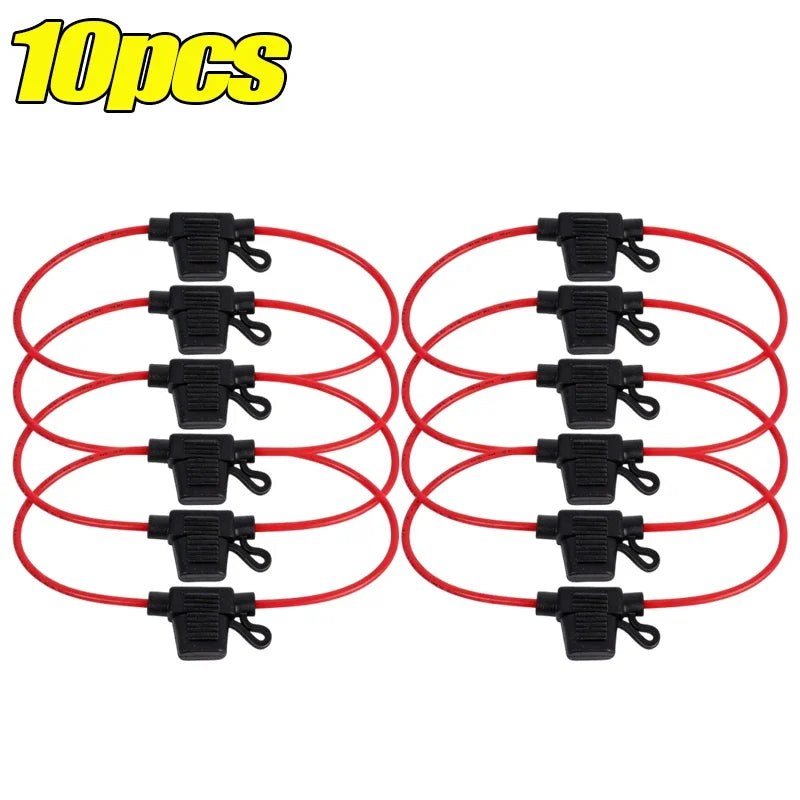 In Line Fuse Socket Mini Blade Fuse Holder Splash-Proof 12V 30A with Fuse Blade 5-20pcs