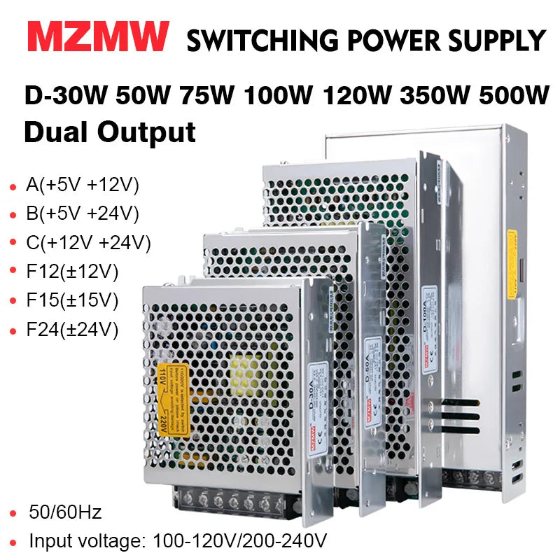 Dual Output Switching Power Supply 5V 12V 24V AC/DC Transformer