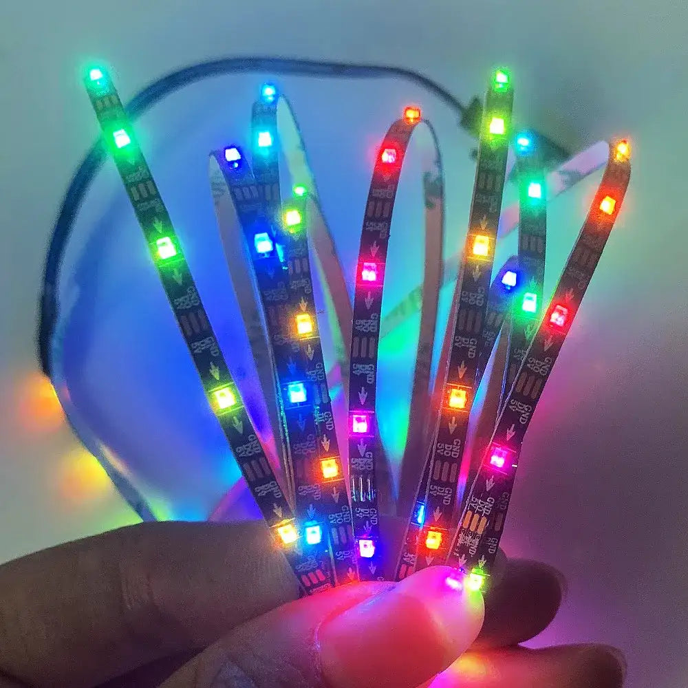 DC 5V 3mm Narrow Width White Black PCB WS2812B LED Strip 60Leds/m 2020 RGB Individually Addressable Dream Color Pixel Light Tape