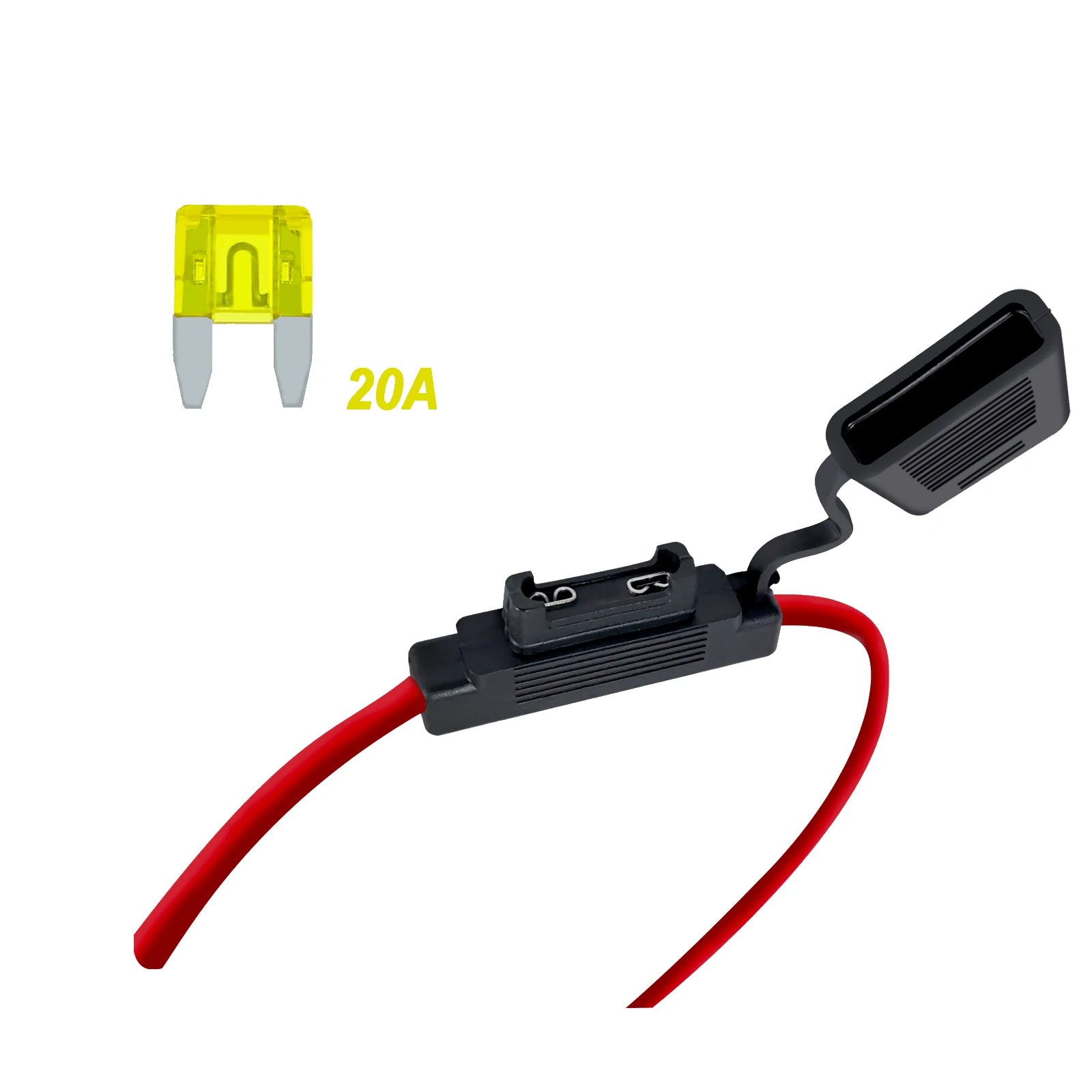 12/14/16 Gauge Inline Fuse Holder With Mini Blade Fuse 5A/10A/15A/20A/25A/30A