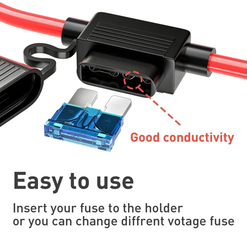 10Pcs Fuse Holders Standard 12V Waterproof In Line Fuse Holder DC