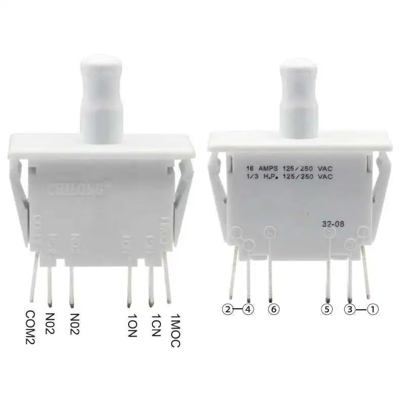 Push-Pull 6 PIN Interlock Way Closing Double Pole Sliding Door Switch DPDT