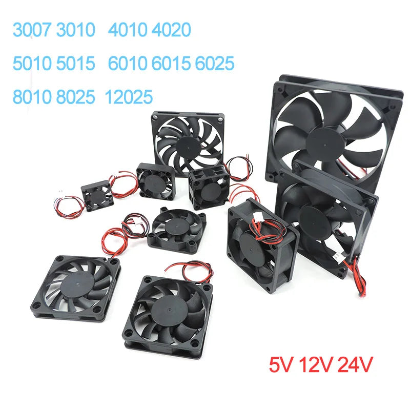 30mm dc 5V 12V 24V Cooling Fan Brushless Motor Case Quiet 40MM 50MM 60MM 70MM 80MM 90MM 120MM for 3D print a7