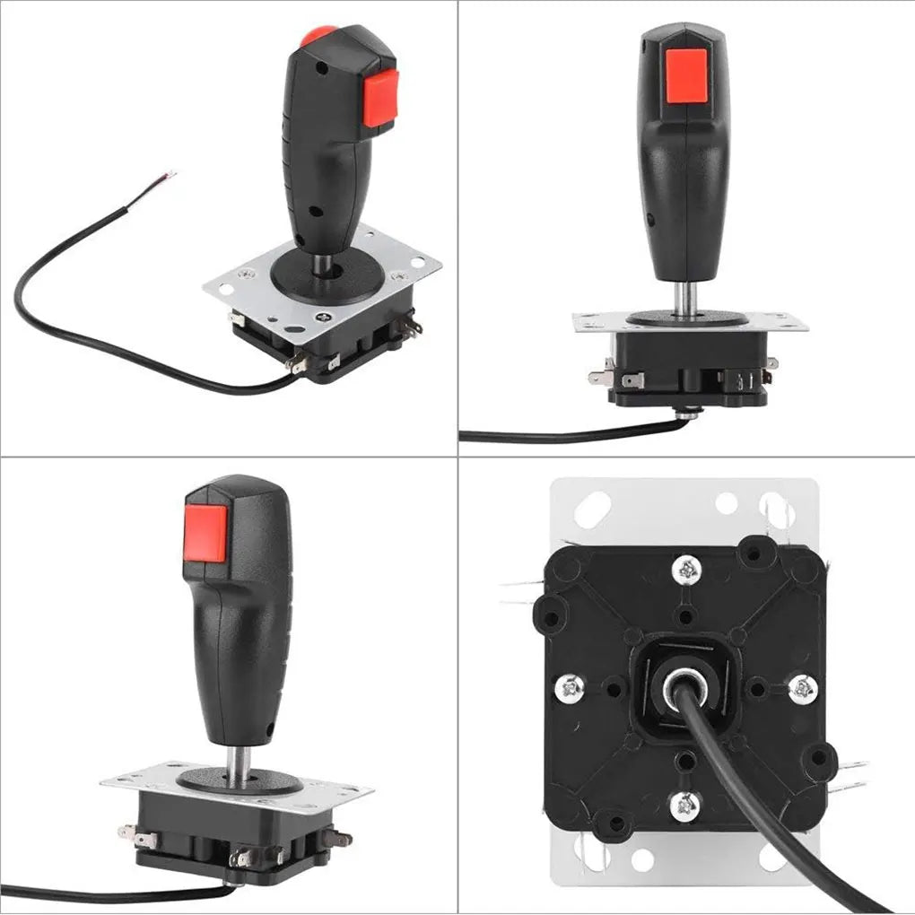 Arcade Joystick Flight Stick With Vibration Trigger Joystick Red Top Fire Button 8 Way Direction Control Wshaft Arcade DIY Parts