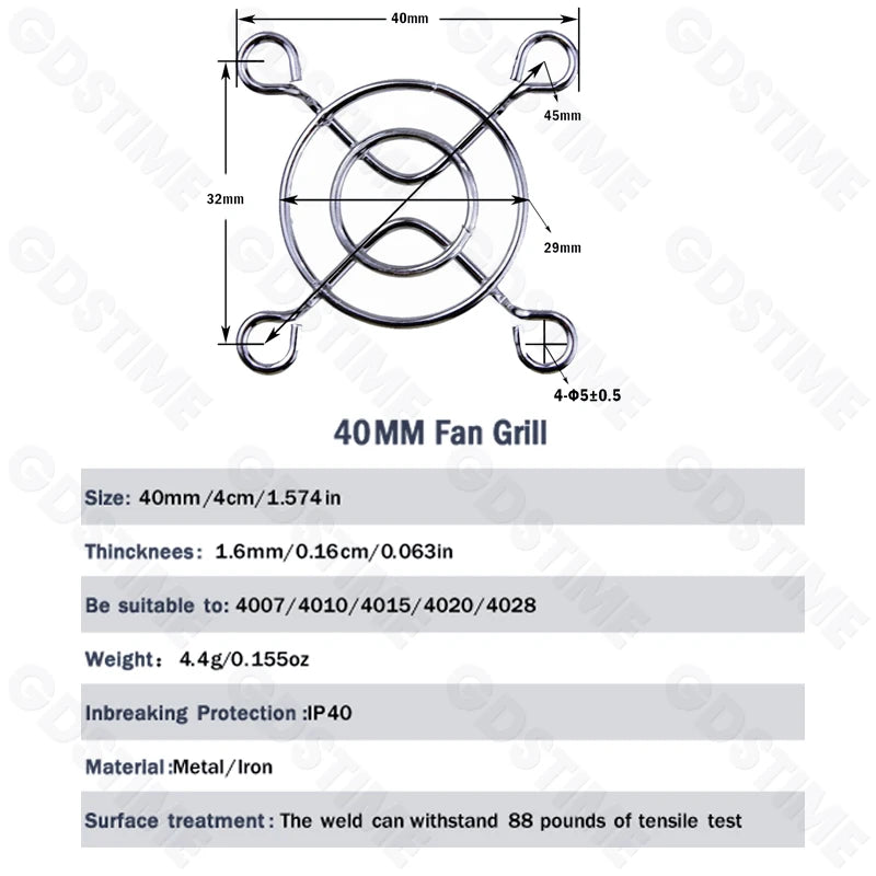 Cooling Fan Grill for 120mm 90mm 80mm 60mm 40mm 30mm Fan Metal Mesh Finger Guard Protective Net Computer Case Fan Grill