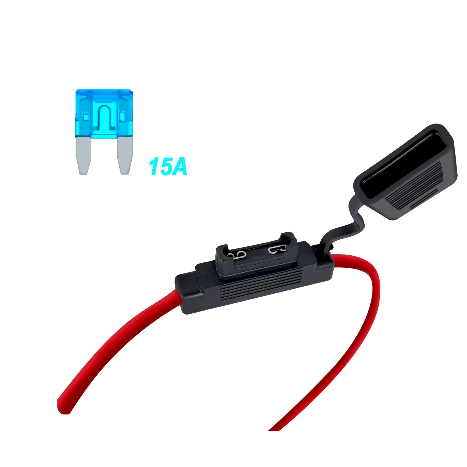 12/14/16 Gauge Inline Fuse Holder With Mini Blade Fuse 5A/10A/15A/20A/25A/30A
