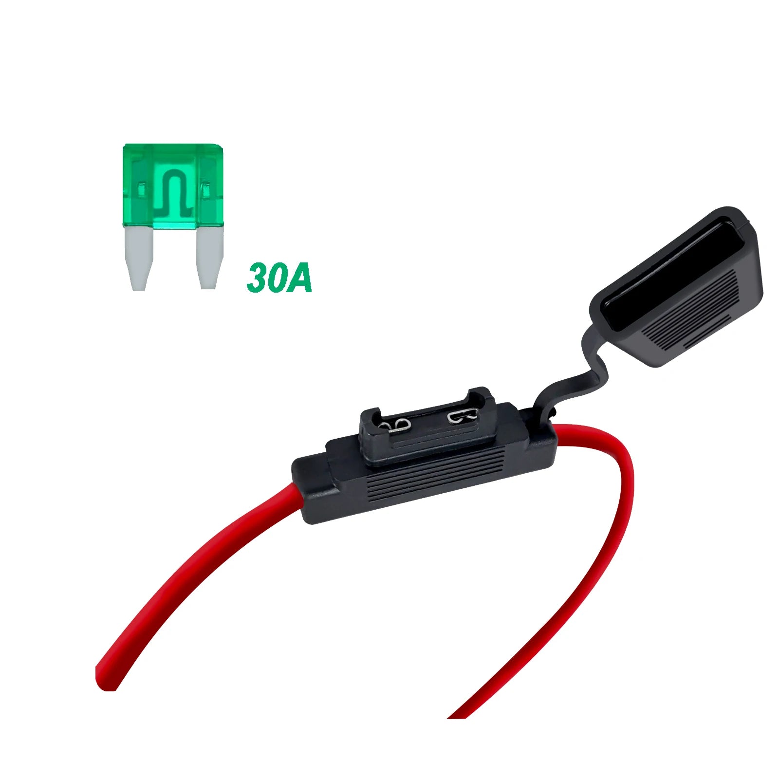 12/14/16 Gauge Inline Fuse Holder With Mini Blade Fuse 5A/10A/15A/20A/25A/30A