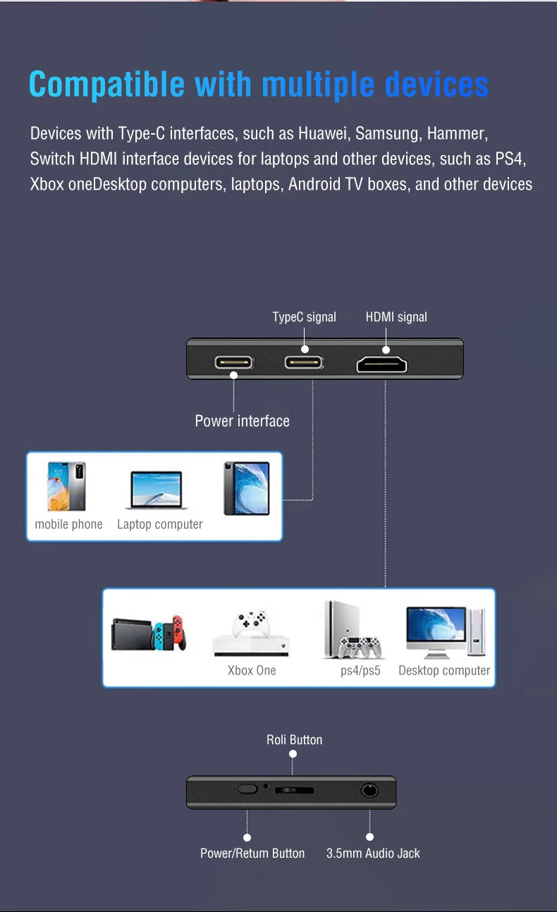10.5-Inch Portable Monitor 1280P HDR 15:10