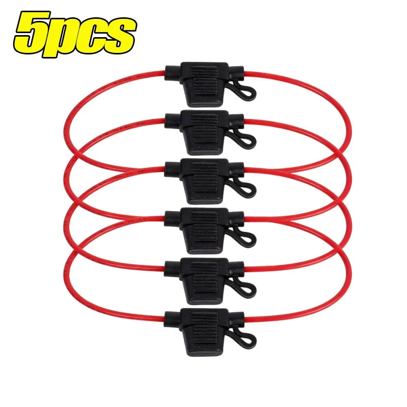 In Line Fuse Socket Mini Blade Fuse Holder Splash-Proof 12V 30A with Fuse Blade 5-20pcs