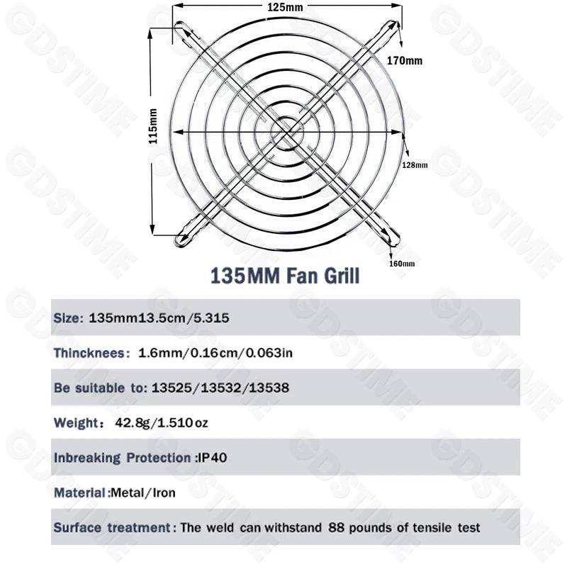 Cooling Fan Grill for 120mm 90mm 80mm 60mm 40mm 30mm Fan Metal Mesh Finger Guard Protective Net Computer Case Fan Grill