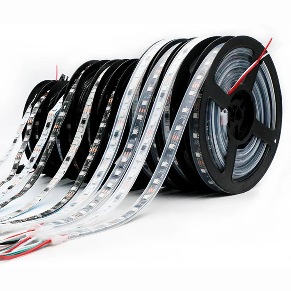 5m RGB full color Led Pixel Strip Light DC12V 30/48/60/72LEDs Addressable 5050 RGB Smart LED Tape