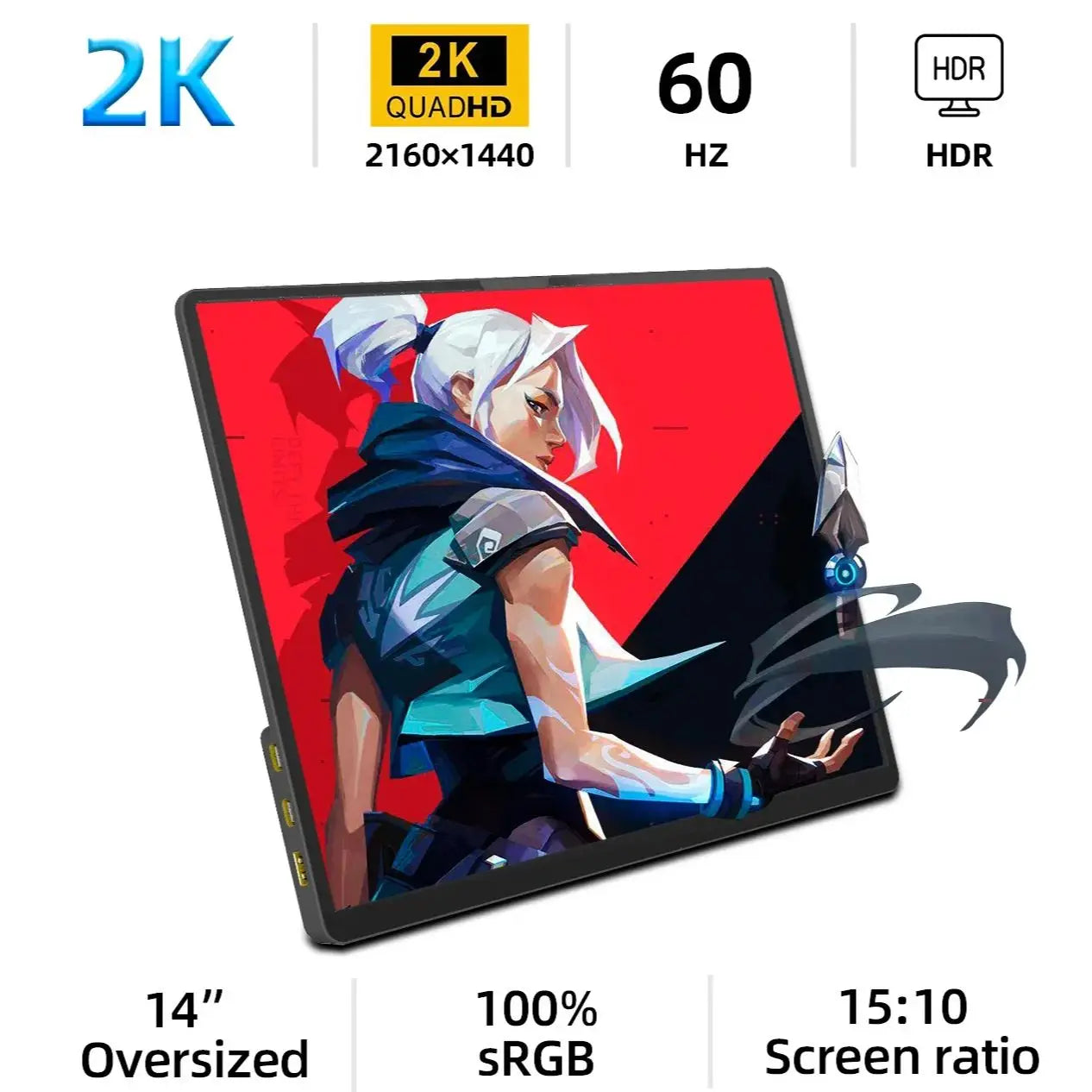 2160*1440  14-inch 2K Portable Monitor 60HZ