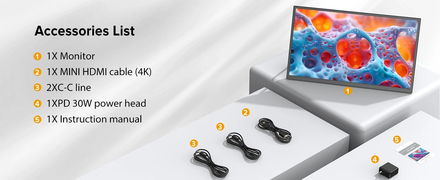 18.5 Inch Portable Monitor 120HZ IPS  HDMI USB C External Screen With VESA Adjust Stand
