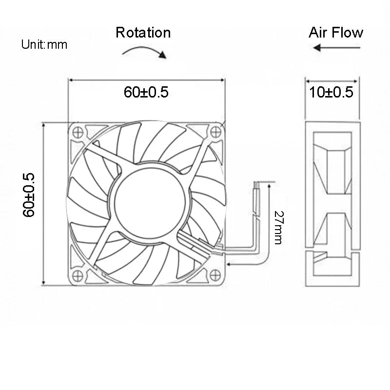 60mm 50mm 40mm 30mm Fans DC 12v 24v 5v Sleeve Bearing Industrial Cooling Fans with Brushless Motor
