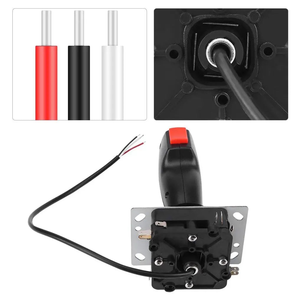 Arcade Joystick Flight Stick With Vibration Trigger Joystick Red Top Fire Button 8 Way Direction Control Wshaft Arcade DIY Parts