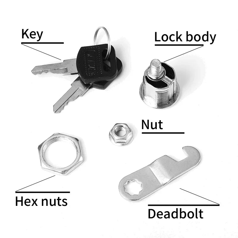 5/20 Sets Metal Cam Lock With Keys 16mm/20MM/25MM/30MM