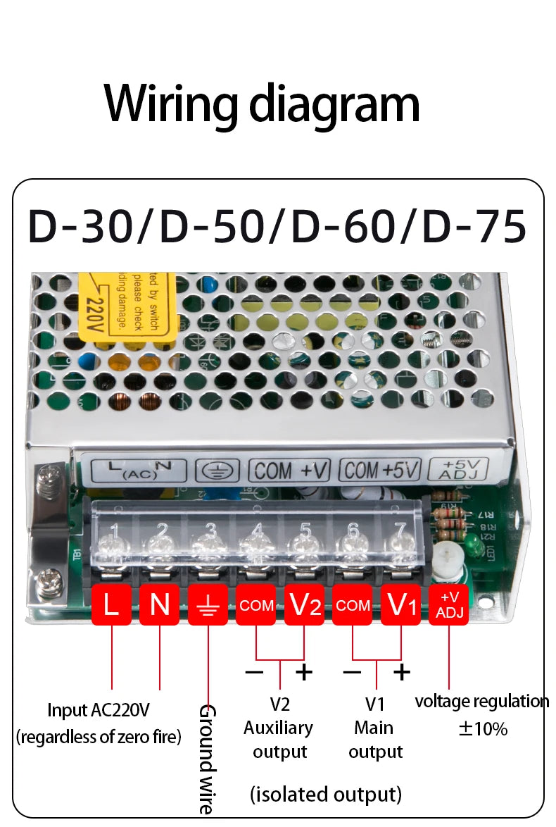 Dual Output Switching Power Supply 5V 12V 24V AC/DC Transformer