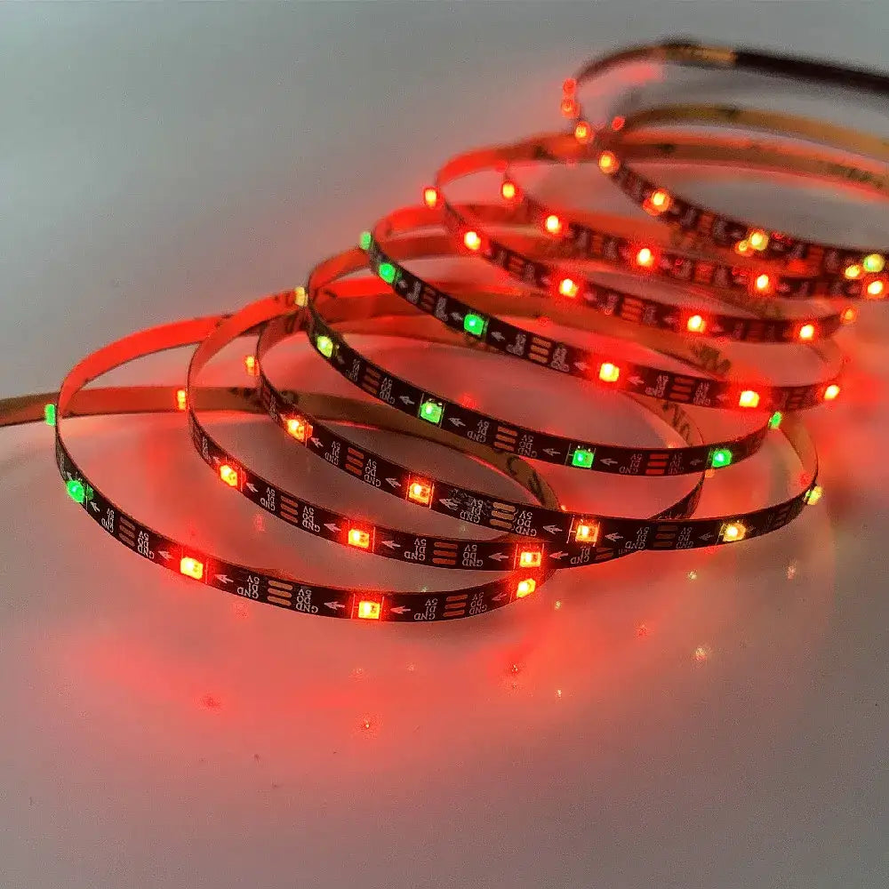 DC 5V 3mm Narrow Width White Black PCB WS2812B LED Strip 60Leds/m 2020 RGB Individually Addressable Dream Color Pixel Light Tape