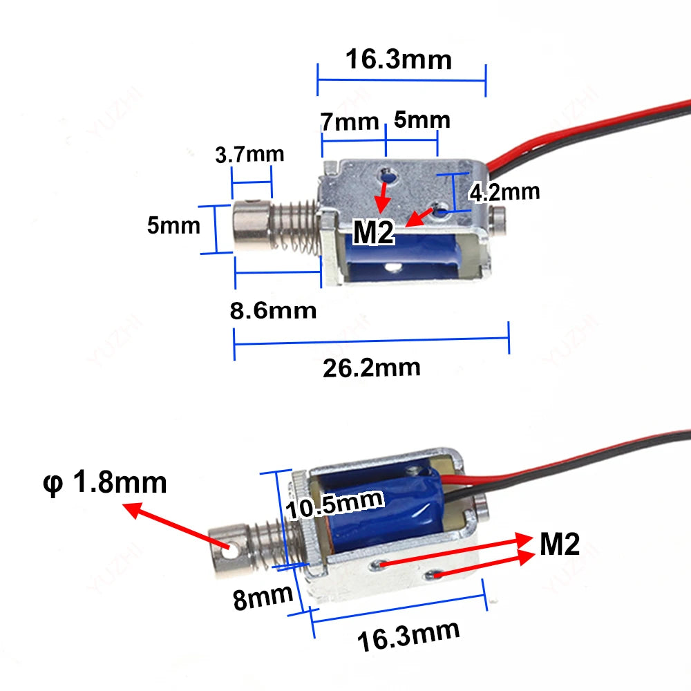 DC Micro Solenoid  3V 5V 6V 9V 12V Through-type Push-pull