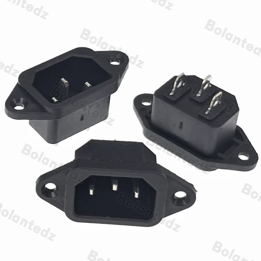 3/5/10pcs/lot IEC C14 3Pins Male Plug Panel Power Inlet Sockets Connectors AC 250V 10A