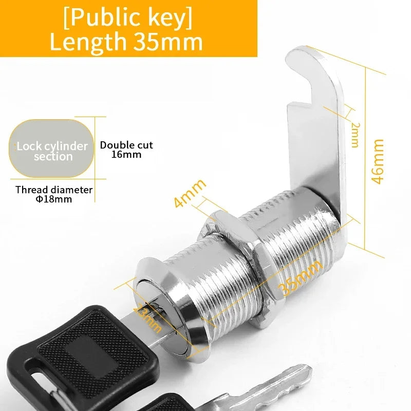 5/20 Sets Metal Cam Lock With Keys 16mm/20MM/25MM/30MM