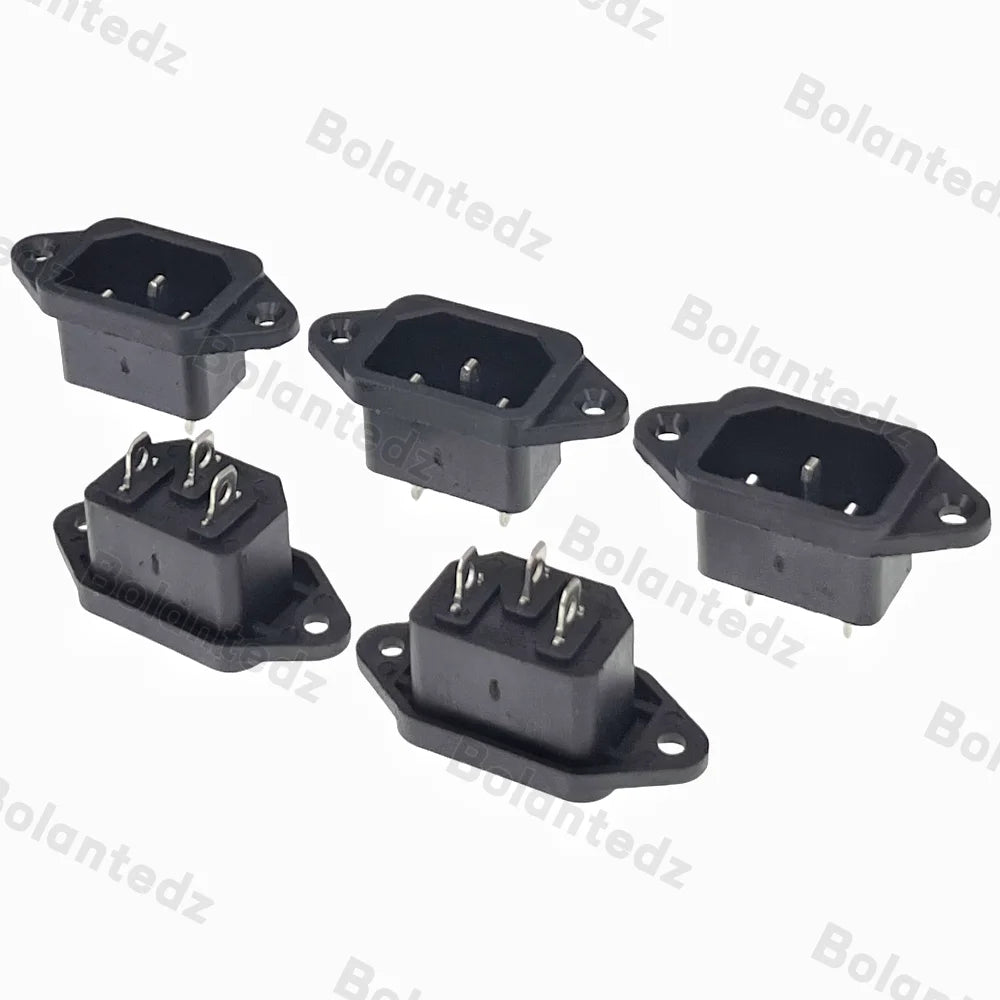 3/5/10pcs/lot IEC C14 3Pins Male Plug Panel Power Inlet Sockets Connectors AC 250V 10A