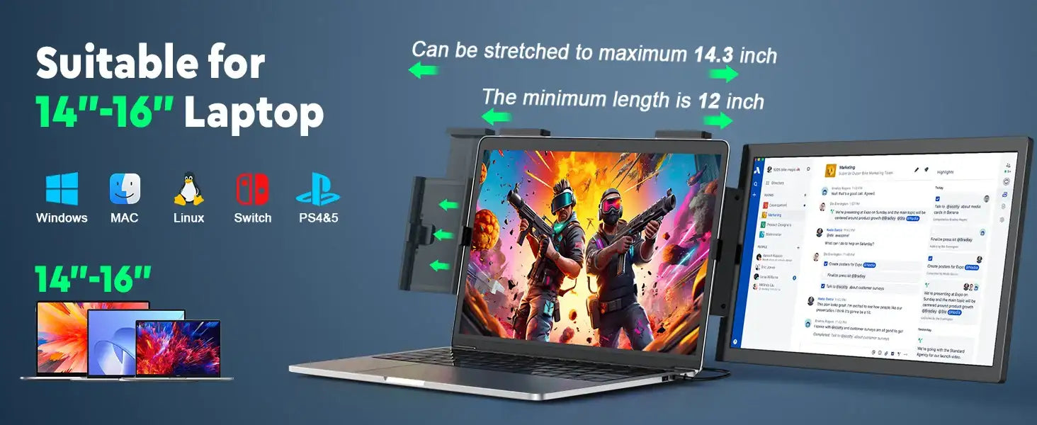Portable Monitor 14 Inch FHD 1080P IPS Screen
