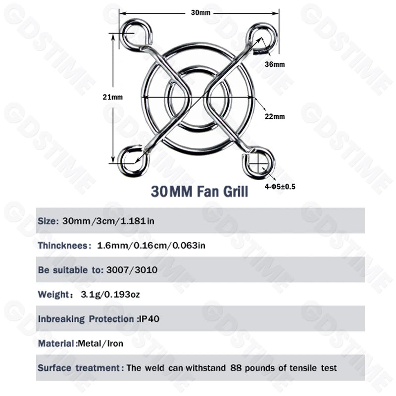 Cooling Fan Grill for 120mm 90mm 80mm 60mm 40mm 30mm Fan Metal Mesh Finger Guard Protective Net Computer Case Fan Grill