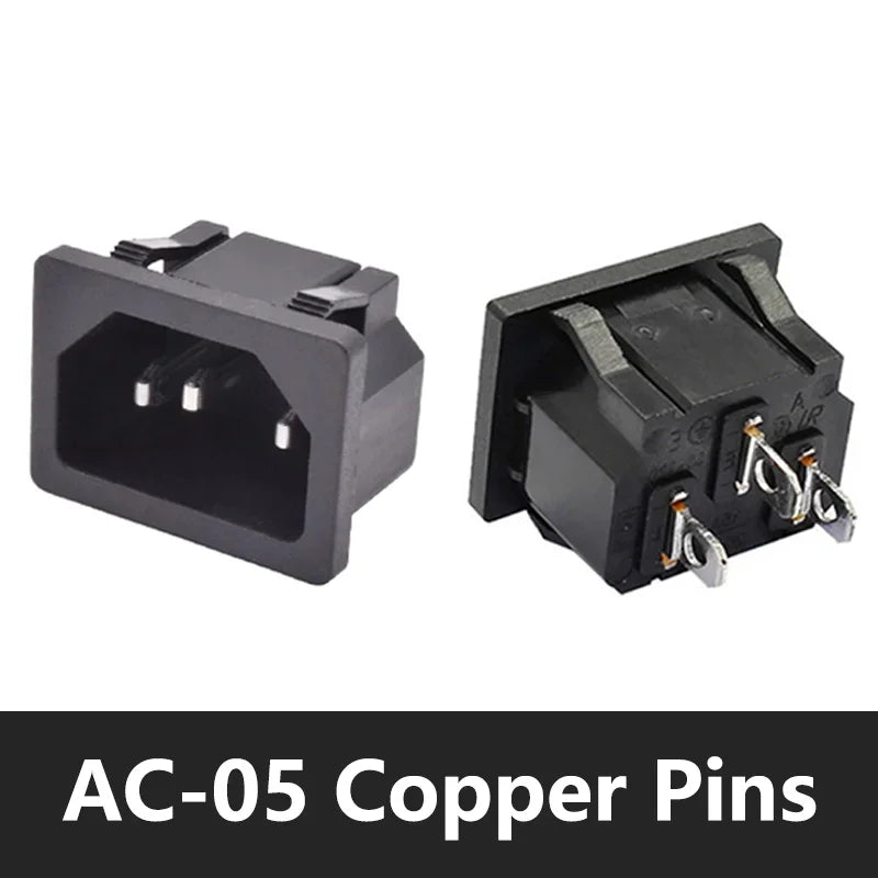 AC Power Socket C14 Inlet Power Industrial Socket Plug LEC320 C14 3Pin Panel Inlet Socket 250VAC 10A