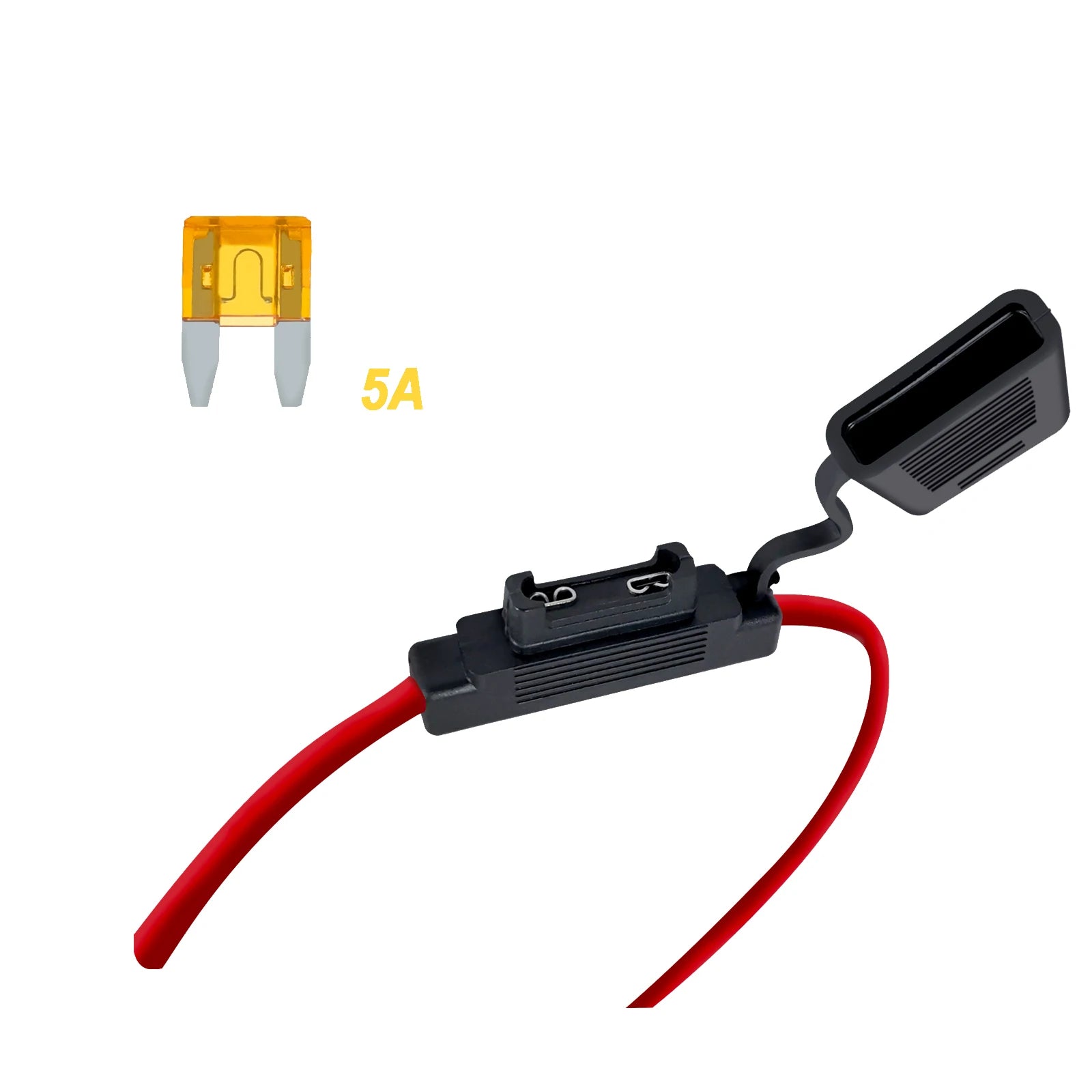 12/14/16 Gauge Inline Fuse Holder With Mini Blade Fuse 5A/10A/15A/20A/25A/30A
