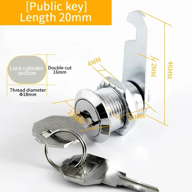 5/20 Sets Metal Cam Lock With Keys 16mm/20MM/25MM/30MM